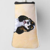 Cocker Spanel (Parti) Malerei - Original Dog Art Golf Headcover (Rotieren 90)