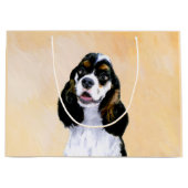 Cocker Spanel (Parti) Malerei - Original Dog Art Große Geschenktüte (Vorderseite)