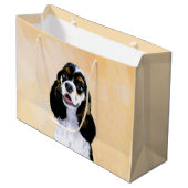 Cocker Spanel (Parti) Malerei - Original Dog Art Große Geschenktüte (Vorderseite Schrägansicht)