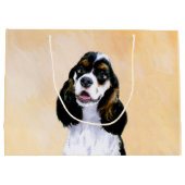 Cocker Spanel (Parti) Malerei - Original Dog Art Große Geschenktüte (Rückseite)