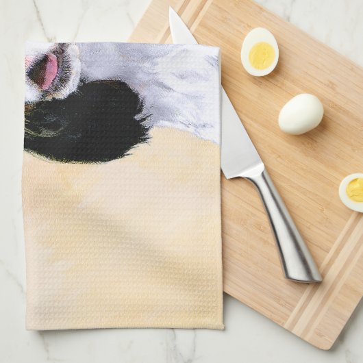 Cocker Spanel (Parti) Malerei - Original Dog Art Handtuch (Viertel Falte)