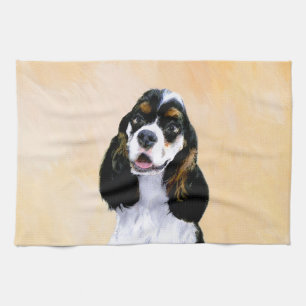 Cocker Spanel (Parti) Malerei - Original Dog Art Handtuch