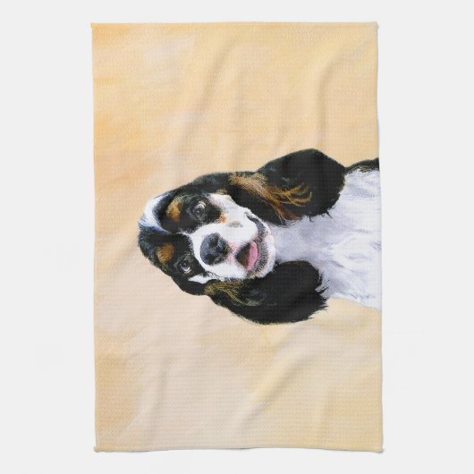 Cocker Spanel (Parti) Malerei - Original Dog Art Handtuch (Vertikal)