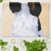 Cocker Spanel (Parti) Malerei - Original Dog Art Handtuch (Gefaltet)