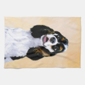 Cocker Spanel (Parti) Malerei - Original Dog Art Handtuch (Horizontal)