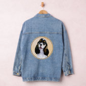 Cocker Spanel (Parti) Malerei - Original Dog Art Jeansjacke (Hangar)