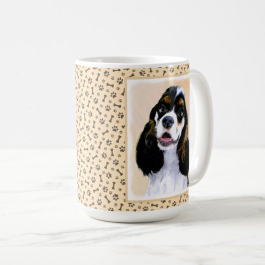 Cocker Spanel (Parti) Malerei - Original Dog Art Kaffeetasse (VorderseiteRechts)