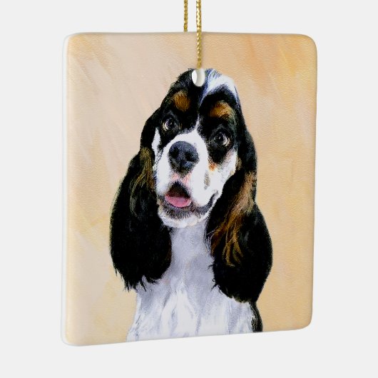 Cocker Spanel (Parti) Malerei - Original Dog Art Keramikornament (Rechts)