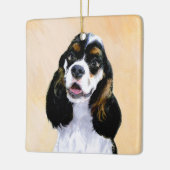 Cocker Spanel (Parti) Malerei - Original Dog Art Keramikornament (Links)