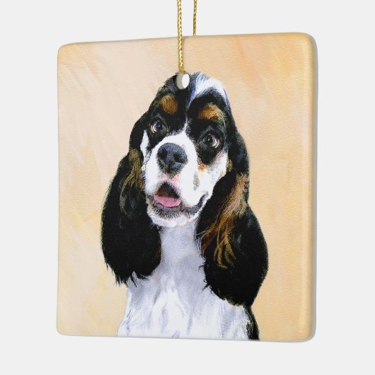 Cocker Spanel (Parti) Malerei - Original Dog Art Keramikornament (Links)