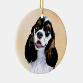 Cocker Spanel (Parti) Malerei - Original Dog Art Keramikornament (Rechts)