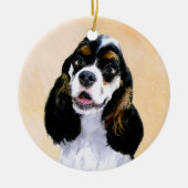 Cocker Spanel (Parti) Malerei - Original Dog Art Keramikornament (Vorne)