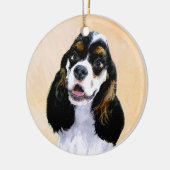 Cocker Spanel (Parti) Malerei - Original Dog Art Keramikornament (Links)