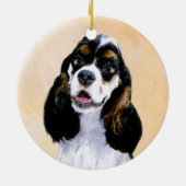 Cocker Spanel (Parti) Malerei - Original Dog Art Keramikornament (Hinten)