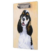 Cocker Spanel (Parti) Malerei - Original Dog Art Klemmbrett (Links)