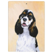 Cocker Spanel (Parti) Malerei - Original Dog Art Klemmbrett (Rückseite)
