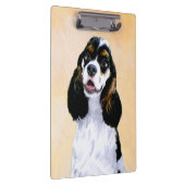 Cocker Spanel (Parti) Malerei - Original Dog Art Klemmbrett (Rechts)