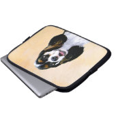 Cocker Spanel (Parti) Malerei - Original Dog Art Laptopschutzhülle (Vorne Knopf)