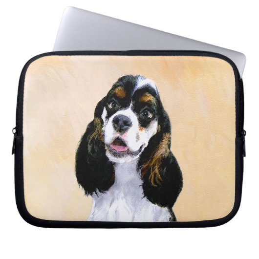 Cocker Spanel (Parti) Malerei - Original Dog Art Laptopschutzhülle (Vorderseite)