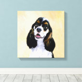 Cocker Spanel (Parti) Malerei - Original Dog Art Leinwanddruck (Insitu (Holzboden))