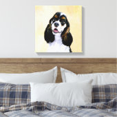 Cocker Spanel (Parti) Malerei - Original Dog Art Leinwanddruck (Insitu (Schlafzimmer))