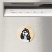 Cocker Spanel (Parti) Malerei - Original Dog Art Magnet (In Situ (Geschirrspüler))