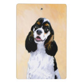 Cocker Spanel (Parti) Malerei - Original Dog Art Mini Klemmbrett (Rückseite)
