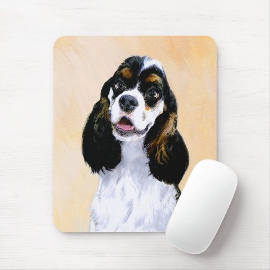 Cocker Spanel (Parti) Malerei - Original Dog Art Mousepad (Mit Mouse)
