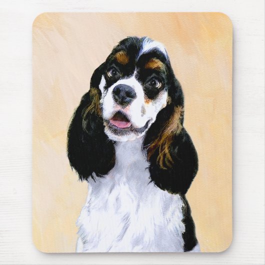 Cocker Spanel (Parti) Malerei - Original Dog Art Mousepad (Vorne)
