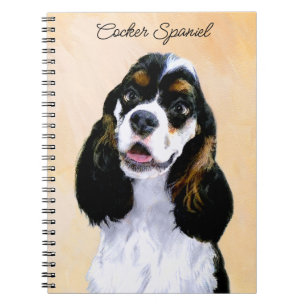 Cocker Spanel (Parti) Malerei - Original Dog Art Notizblock