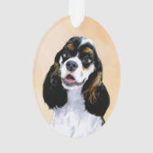 Cocker Spanel (Parti) Malerei - Original Dog Art Ornament (Rückseite)