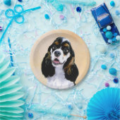 Cocker Spanel (Parti) Malerei - Original Dog Art Pappteller (Party)