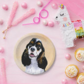 Cocker Spanel (Parti) Malerei - Original Dog Art Pappteller (Party)