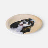 Cocker Spanel (Parti) Malerei - Original Dog Art Pappteller (Schrägansicht)