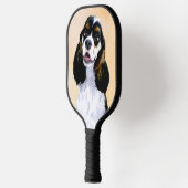 Cocker Spanel (Parti) Malerei - Original Dog Art Pickleball Schläger (Links)