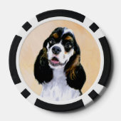 Cocker Spanel (Parti) Malerei - Original Dog Art Pokerchips (Rückseite)