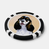 Cocker Spanel (Parti) Malerei - Original Dog Art Pokerchips (Einzeln)