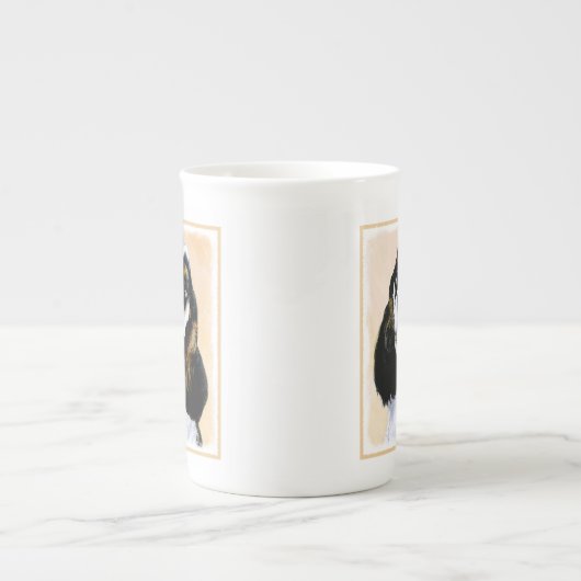 Cocker Spanel (Parti) Malerei - Original Dog Art Porzellantasse (Vorderseite)