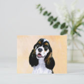 Cocker Spanel (Parti) Malerei - Original Dog Art Postkarte (Stehend Vorderseite)