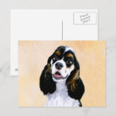 Cocker Spanel (Parti) Malerei - Original Dog Art Postkarte (Vorne/Hinten)