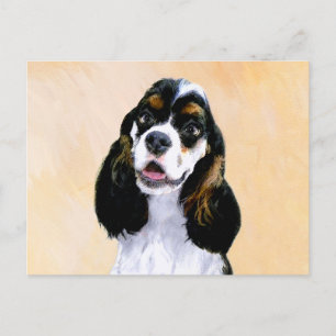 Cocker Spanel (Parti) Malerei - Original Dog Art Postkarte