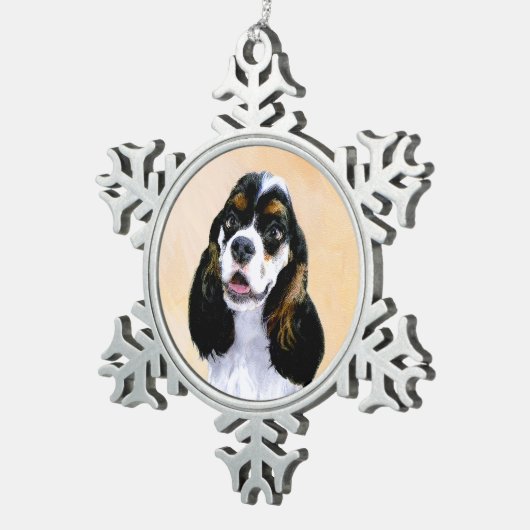 Cocker Spanel (Parti) Malerei - Original Dog Art Schneeflocken Zinn-Ornament (Rechts)