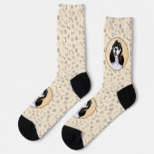 Cocker Spanel (Parti) Malerei - Original Dog Art Socken (Linkes Detail)