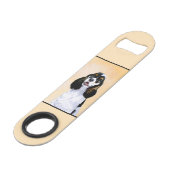 Cocker Spanel (Parti) Malerei - Original Dog Art Speed Flaschenöffner (Rückseite Schrägansicht)