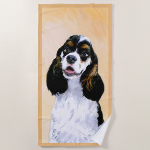 Cocker Spanel (Parti) Malerei - Original Dog Art Strandtuch