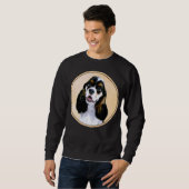 Cocker Spanel (Parti) Malerei - Original Dog Art Sweatshirt (Vorne ganz)