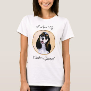 Cocker Spanel (Parti) Malerei - Original Dog Art T-Shirt