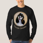 Cocker Spanel (Parti) Malerei - Original Dog Art T-Shirt (Vorderseite)