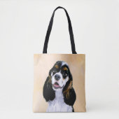 Cocker Spanel (Parti) Malerei - Original Dog Art Tasche (Vorderseite)