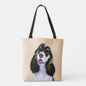 Cocker Spanel (Parti) Malerei - Original Dog Art Tasche (Rückseite)
